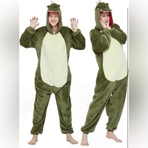 Adult Dinosaur Onesie Costume Outfit T-rex Animal Pajama Small